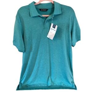 Men's Teal Classic Fit Stretch‎ Cotton Pique Polo Size Small Member's Mark